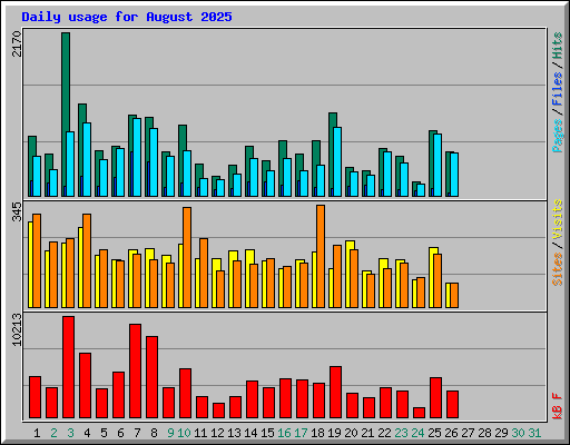 Daily usage for August 2025