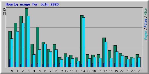 Hourly usage for July 2025