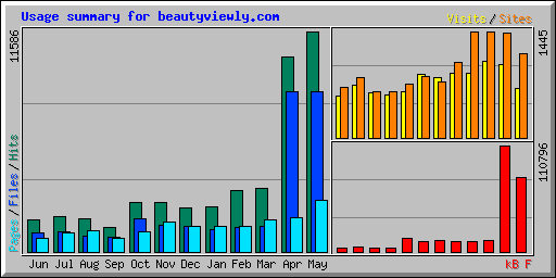 Usage summary for beautyviewly.com