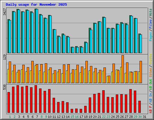 Daily usage for November 2025