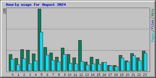 Hourly usage for August 2024